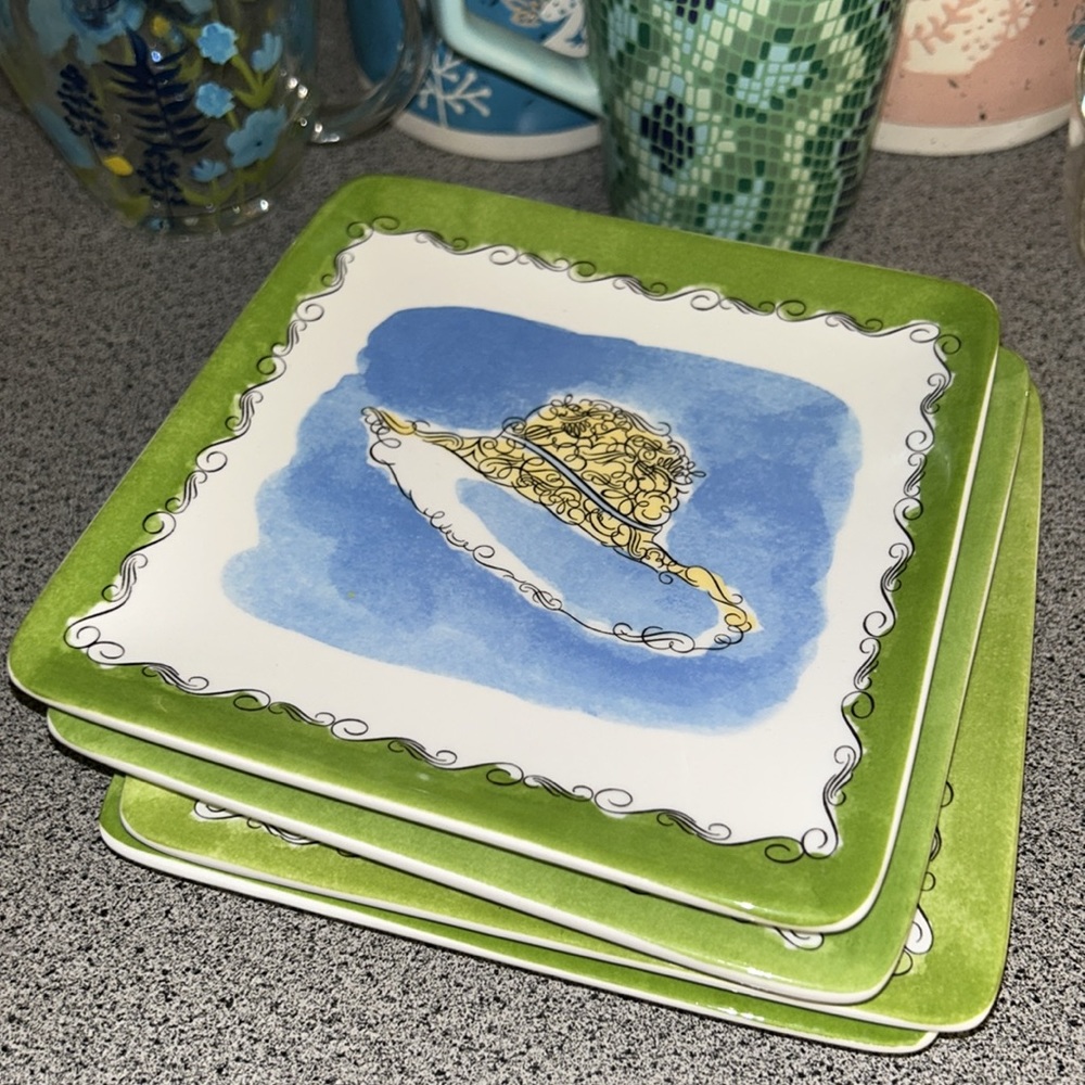 Pier 1 Fashion set of four dessert plates - Picture 3 of 8